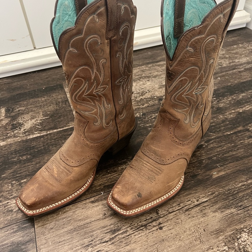 Ariat Brown and Turquoise Boots